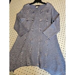 Bala Bala Dress/Tunic Purple Size L Crinkled Stretch Fabric Packable Asymmetric